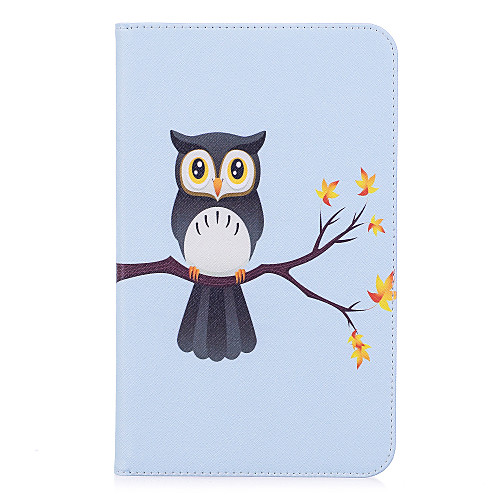 

Phone Case For Samsung Galaxy Full Body Case Tab A 8.0 (2017) Wallet Card Holder with Stand Owl Hard PU Leather