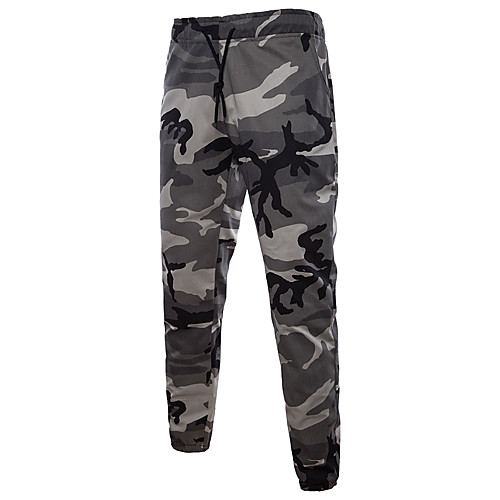 

Men's Active Basic Military Cotton Loose Sports Going out Sweatpants Pants Camo / Camouflage Full Length Black Army Green