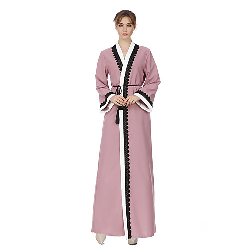 

Women's Sheath Dress Maxi long Dress Lavender Long Sleeve Striped Solid Colored Spring Summer V Neck Basic Slim M L / Cotton / Cotton