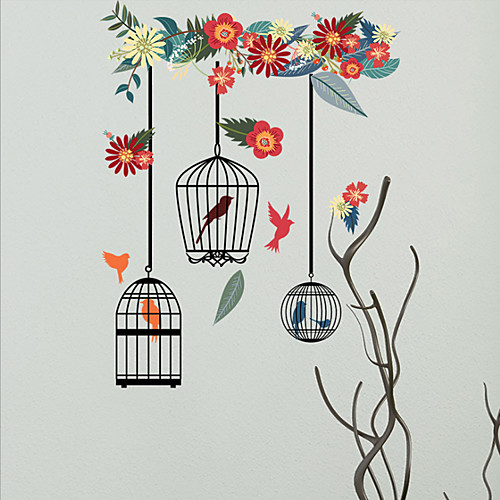 

Decorative Wall Stickers - Animal Wall Stickers Animals / Floral / Botanical Living Room / Bedroom / Bathroom / Removable / Re-Positionable