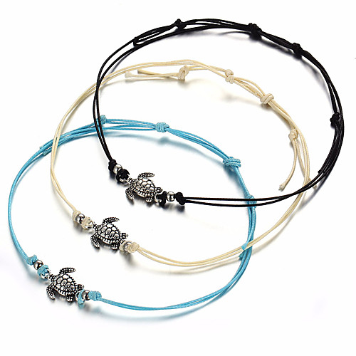 

Anklet feet jewelry Ladies Simple Vintage Women's Body Jewelry For Gift Twisted Cord Alloy Turtle Animal Blue White Black 1pc
