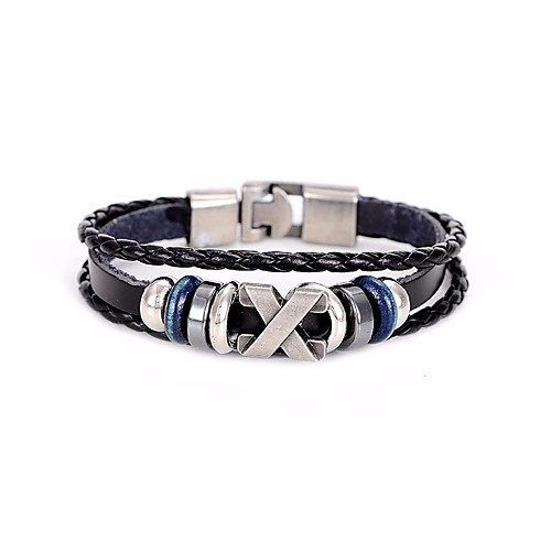 

Men's Bracelet Leather Bracelet Jewelry Black For Daily Club