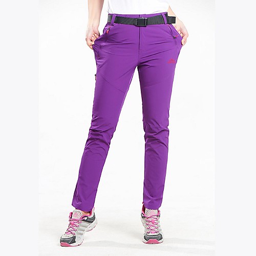

Women's Hiking Pants Trousers Solid Color Summer Outdoor Quick Dry Breathable Stretchy Sweat wicking Nylon Spandex Elastic Waist Pants / Trousers Bottoms Fuchsia Black Camping / Hiking Hunting Fishing