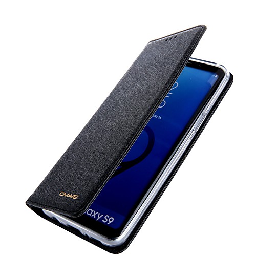 

Кейс для Назначение SSamsung Galaxy S9 Plus / S9 Кошелек / Бумажник для карт / Флип Чехол Однотонный Твердый Настоящая кожа для S9 / S9 Plus / S8 Plus
