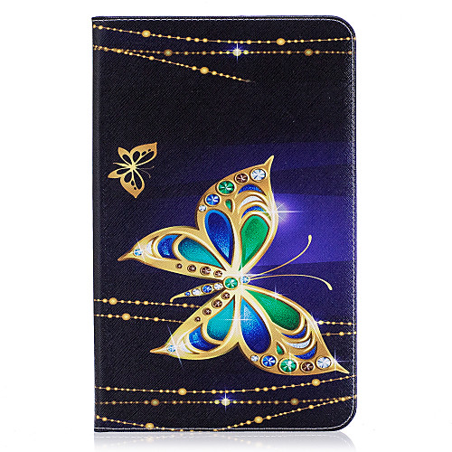 

Phone Case For Samsung Galaxy Full Body Case Tab E 9.6 Wallet Card Holder with Stand Butterfly Hard PU Leather