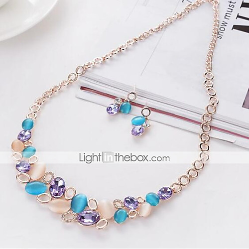 

Women's Jewelry Set Bridal Jewelry Sets Geometrical Precious Fashion Rhinestone Gold Plated Earrings Jewelry Rainbow For Christmas Wedding Halloween Party Evening Gift 1 set