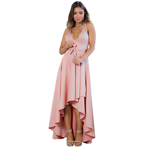 

Women's Sheath Dress Midi Dress Blushing Pink White Sleeveless Solid Colored Summer V Neck Basic Party S M L XL XXL