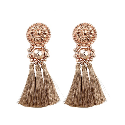 

Women's Drop Earrings fan earrings Hanging Earrings Tassel Ladies Tassel Fashion Elegant Earrings Jewelry Light Pink / Rose Gold / Dark Green For Gift Daily