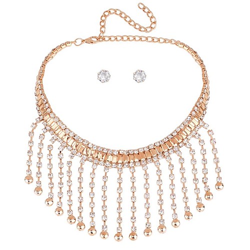 

Women's Jewelry Set Stud Earrings Harness Necklace Ladies Classic Fashion Earrings Jewelry Gold / Silver For Ceremony Evening Party