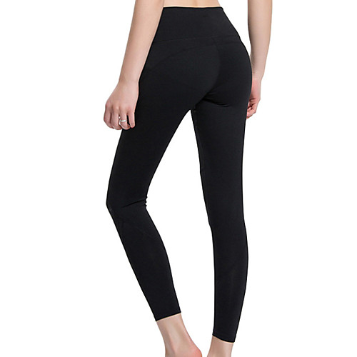 

Women's Daily Sporty Legging Solid Colored Mesh Mid Waist Black S M L