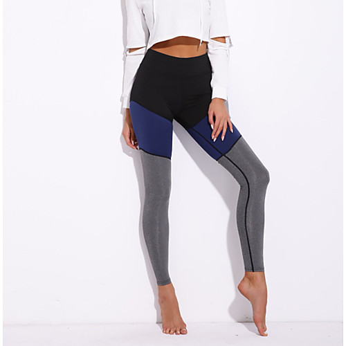 

Women's Sporty Legging Patchwork Basic Mid Waist Gray S M L