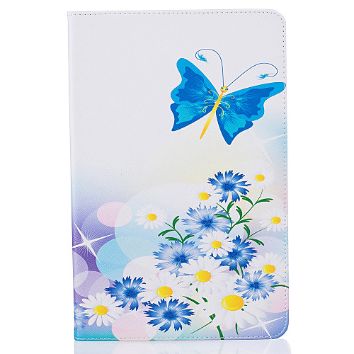 

Phone Case For Samsung Galaxy Full Body Case Tab A 10.1 (2016) Wallet Card Holder with Stand Butterfly Hard PU Leather
