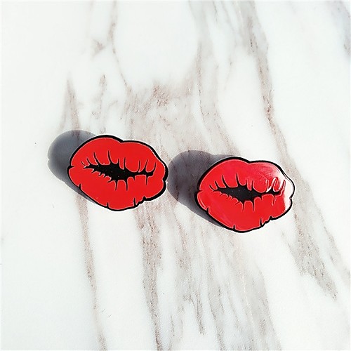 

Women's Stud Earrings Lips Ladies Sweet Earrings Jewelry Red For Daily Holiday Birthday Party