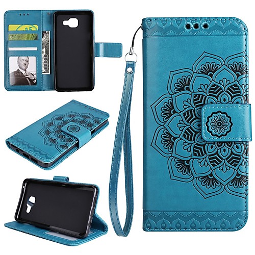 

Phone Case For Samsung Galaxy Full Body Case A3 A5 A7(2017) A8 2018 A8 2018 A5(2016) A3(2016) Wallet Card Holder Flip Flower Hard PU Leather
