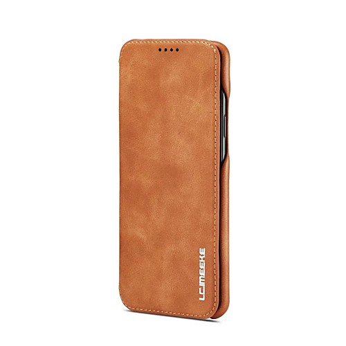 

Phone Case For Samsung Galaxy Full Body Case S9 S9 Plus S8 Plus S8 Card Holder with Stand Flip Solid Colored Hard Genuine Leather