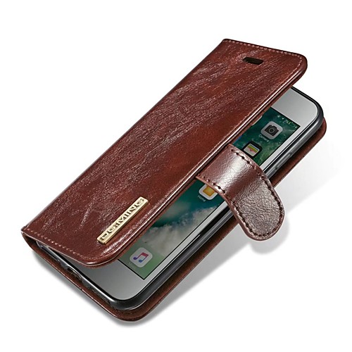 

Case For Apple iPhone X / iPhone 8 Plus / iPhone 8 Card Holder / Flip / Magnetic Full Body Cases Solid Colored Hard Genuine Leather