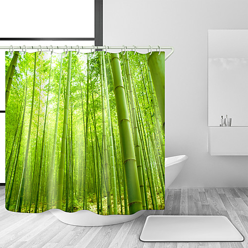 

Bathroom Shower Curtains & Hooks Casual Polyester Waterproof