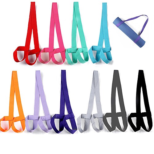 

Yoga Mat Strap Yoga Mat Carrier-Carrying Strap Adjustable Length Durable Stretching Pure Cotton For Black Dark Purple Fuchsia