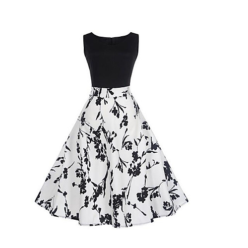 

Women's Shift Dress Knee Length Dress Black Long Sleeve Solid Colored Pleated Spring Round Neck S M L XL XXL / Cotton / Cotton