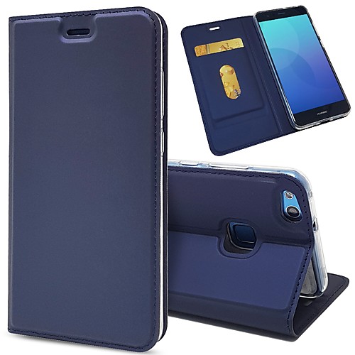 

Phone Case For Huawei Full Body Case Leather P10 Plus P10 Lite P10 Huawei P9 Lite Huawei P9 P8 Lite (2017) Card Holder Shockproof with Stand Solid Color Hard PU Leather