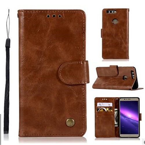 

Case For Huawei Honor 9 / Honor 8 Pro / Honor 7X Wallet / Card Holder / with Stand Full Body Cases Solid Colored Hard PU Leather