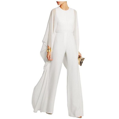 

Women's Party Wide Leg White Black Blue Jumpsuit Solid Colored
