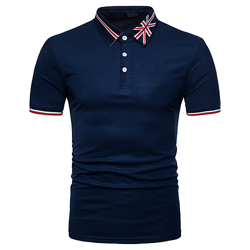 

Men's Golf Shirt Tennis Shirt Striped Solid Colored Patchwork Short Sleeve Daily Tops Streetwear Shirt Collar Light gray Black / Summer