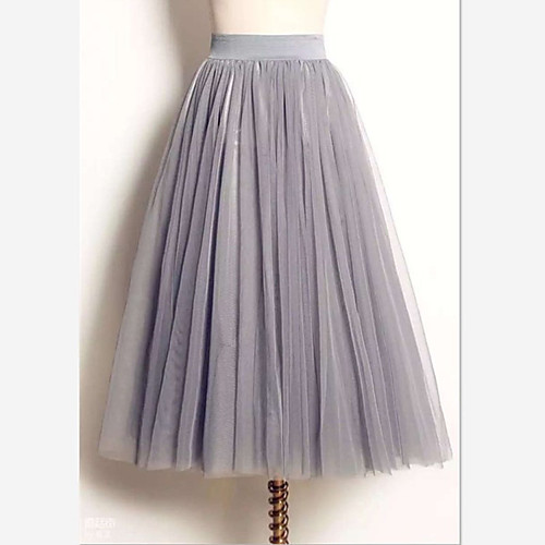 

Women's Tutus Cute Swing Skirts Solid Colored Tulle White Black Gray / Maxi