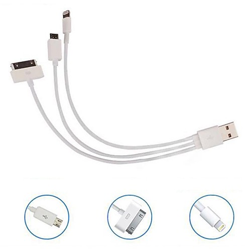 

Kinston 3 в 1 ретрассируемое USB-кабель для Nokia / iPhone 3gs/4/4s/ipad 2/3/samsung/htc/sony/lg мобильный