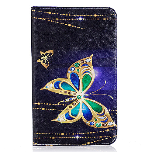 

Phone Case For Samsung Galaxy Full Body Case Tab A 7.0 (2016) Wallet Card Holder with Stand Butterfly Hard PU Leather