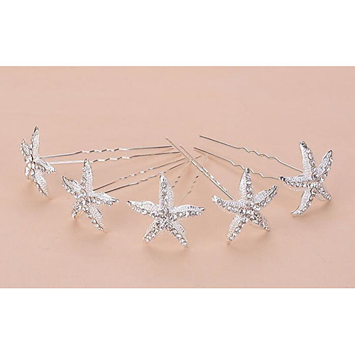 

Rhinestone / Alloy Hair Accessory with Rhinestone / Starfish and Seashell 2 PCS Wedding / Party / Evening Headpiece