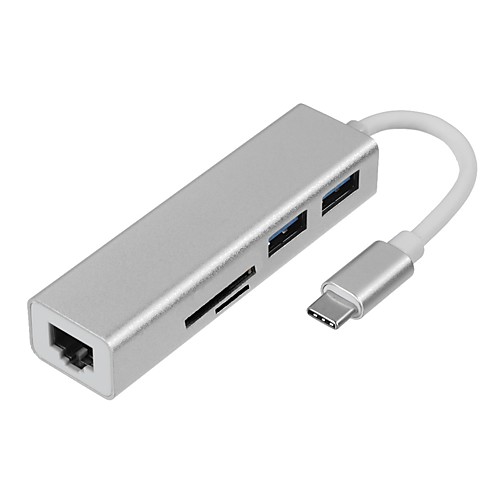

Cwxuan USB C Adapter All-In-1 1 to 5 With Ethernet <1m / 3ft Aluminum For Macbook Xiaomi MI Samsung Phone Accessory