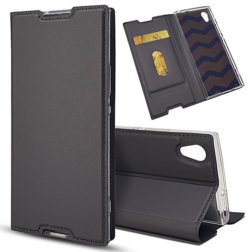 

Phone Case For Sony Xperia Z5 / SonyXperia Z5 Compact / Z5 Mini Card Holder / with Stand / Flip Full Body Cases Solid Colored Hard PU Leather