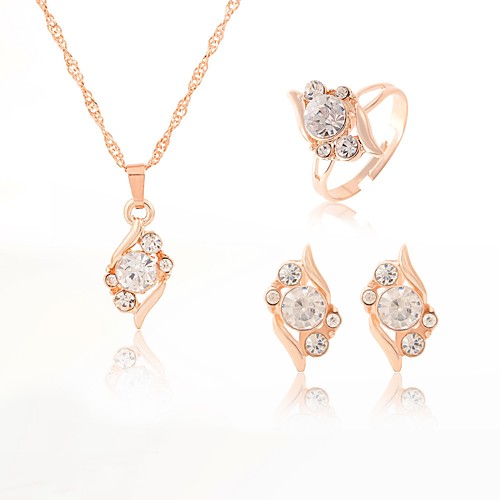 

Women's Jewelry Set Drop Sweet Fashion Crystal Earrings Jewelry Gold For Wedding Party