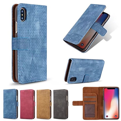 

Phone Case For Apple Full Body Case iPhone X iPhone 8 Plus iPhone 8 iPhone 7 Plus iPhone 7 iPhone 6s Plus iPhone 6s iPhone 6 Plus iPhone 6 iPhone SE / 5s Wallet Card Holder Flip Solid Colored Hard PU