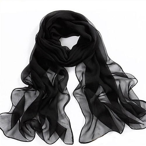 

Women's Chiffon Scarf Street Wine Scarf Solid Colored / Black / Pink / Winter / Spring / Summer
