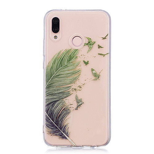 

Phone Case For Huawei Back Cover Huawei P20 Huawei P20 Pro Huawei P20 lite P10 Plus P10 Lite P10 P9 lite mini Huawei P9 Lite P8 Lite (2017) IMD Transparent Pattern Feathers Soft TPU