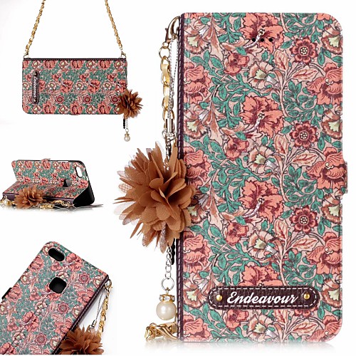 

Phone Case For Huawei Full Body Case Leather P10 Lite Huawei P9 Lite P8 Lite (2017) Huawei P8 Lite Card Holder Pattern Flower / Floral Hard PU Leather