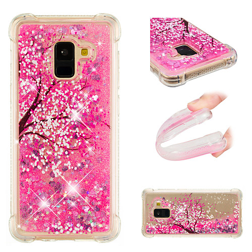 

Phone Case For Samsung Galaxy Back Cover A3 A5 A7(2017) A8 2018 A8 2018 A5(2016) A3(2016) Shockproof Flowing Liquid Pattern Flower / Floral Glitter Shine Soft TPU