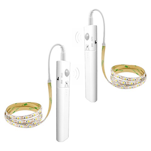 

2x2M Light Sets LED Light Strips Flexible Tiktok Lights 60 LEDs SMD 2835 12mm Warm White Cold White Decorative Linkable Batteries Powered 2pcs