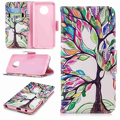 

Phone Case For Motorola Full Body Case Leather Wallet Card MOTO G6 Moto G5s Plus Moto G5s Moto G5 Plus Moto G4 Plus MOTO G4 Wallet Card Holder with Stand Tree Hard PU Leather