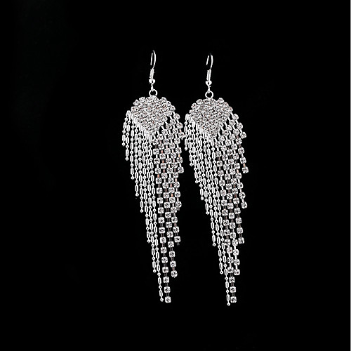 

Women's Crystal Drop Earrings Tassel Earrings Jewelry Silver For Wedding Party