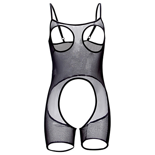 

Women's Cut Out Erotic Teddy Nightwear Solid Colored Black One-Size / Strap / Strap