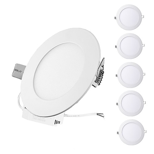 

6PCS 3W Round Flat LED Panel Light LampUltra-thin LED Recessed Ceiling Light Natural White / Cold White / Warm White AC85-265V