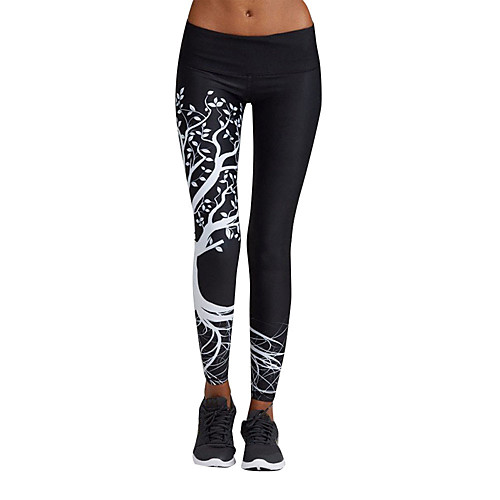 

Women's Running Tights Leggings Tights Leggings Bottoms Yoga Fitness Gym Workout Running Jogging Fast Dry Breathability Sport White Black / High Elasticity