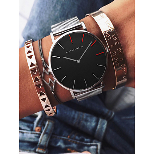 

Women's Wrist Watch Japanese Quartz Black / Silver / Gold 30 m Water Resistant / Waterproof Chronograph Large Dial Analog Ladies Luxury Fashion - Orange / Black White / Gold Gold / Red Two Years
