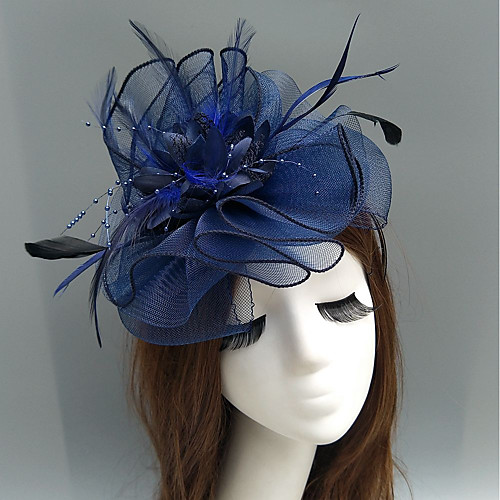 

Feather / Net Fascinators / Hats / Headpiece with Feather / Floral / Flower 1pc Wedding / Special Occasion / Tea Party Headpiece