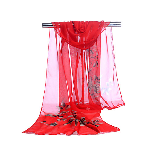 

Women's Cute / Basic Rectangle Scarf - Floral Mesh