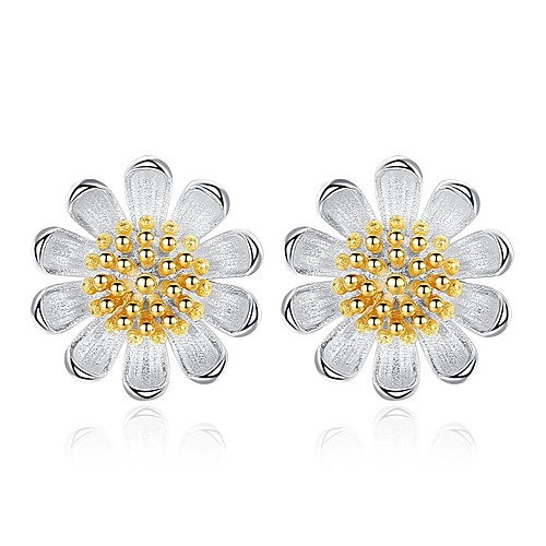 

Stud Earrings Flower Ladies Basic Fashion Earrings Jewelry Silver / Yellow For Daily Date