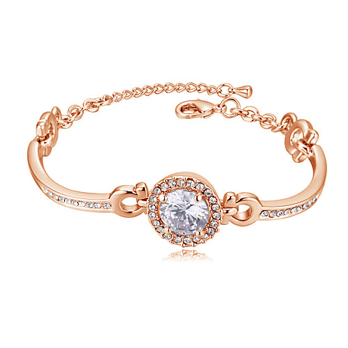 

Bracelet Round Cut Ladies Elegant Fashion bridesmaid Sweet Alloy Bracelet Jewelry Rose Gold / Silver / Gold For Party Wedding